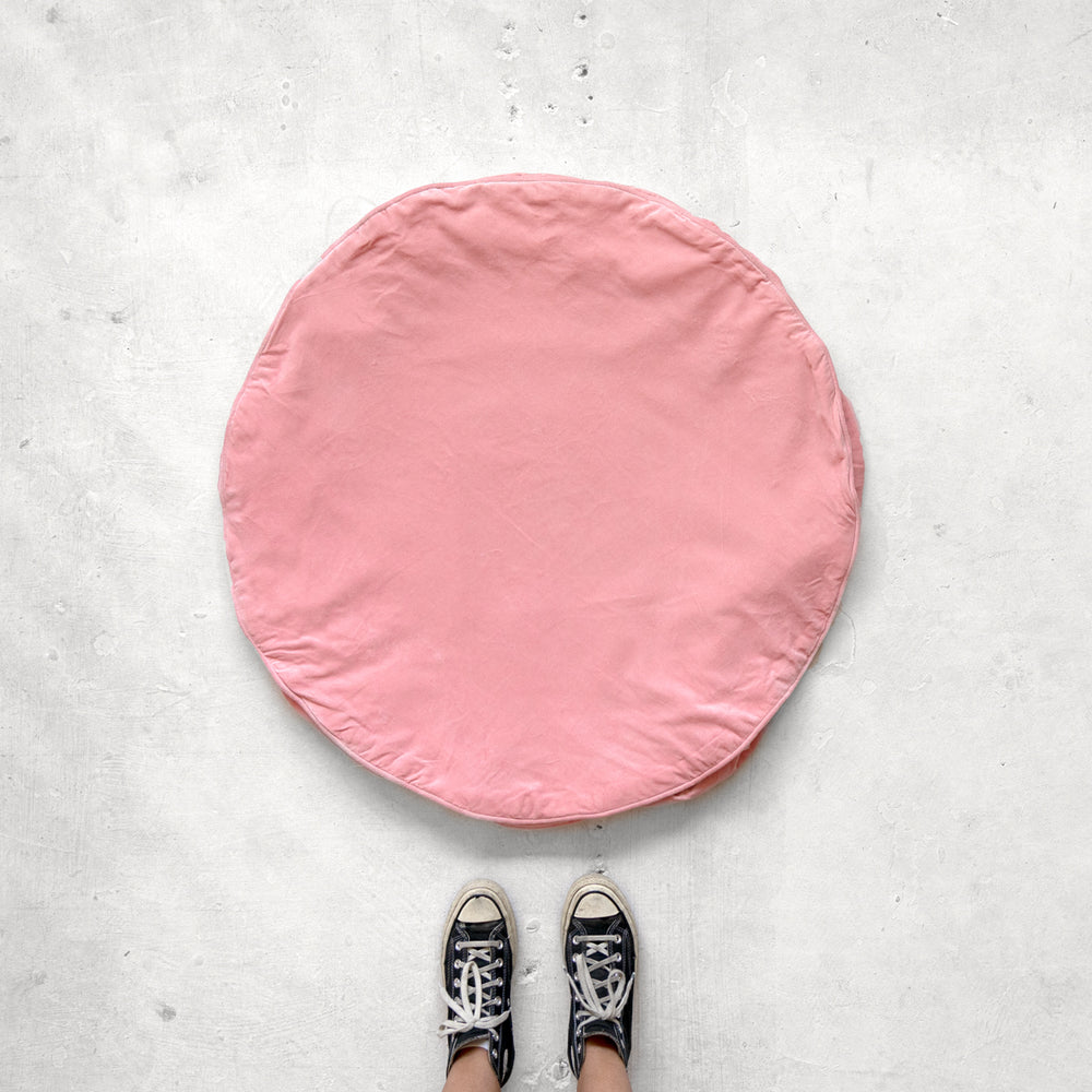 109. BABY PINK VELVET FLOOR CUSHION