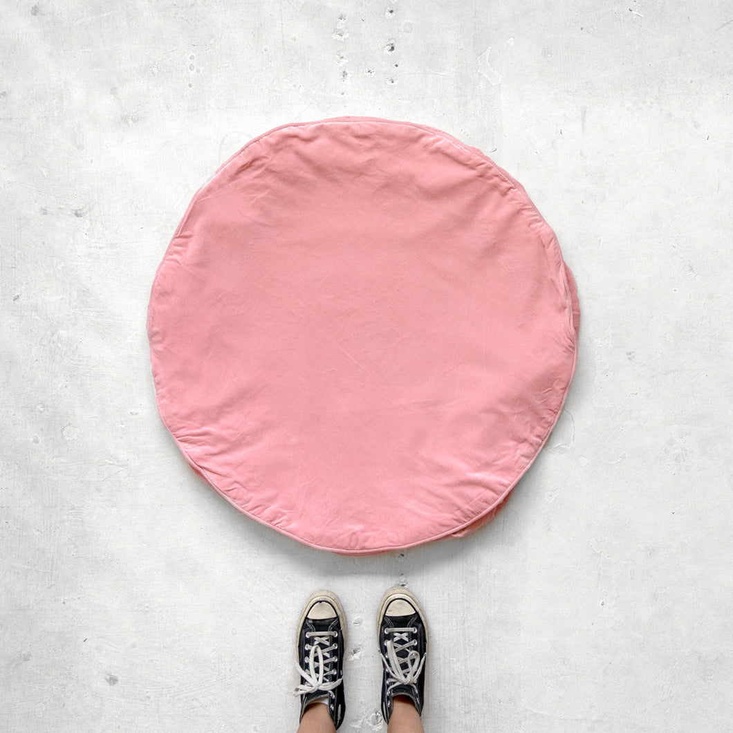 109. BABY PINK VELVET FLOOR CUSHION