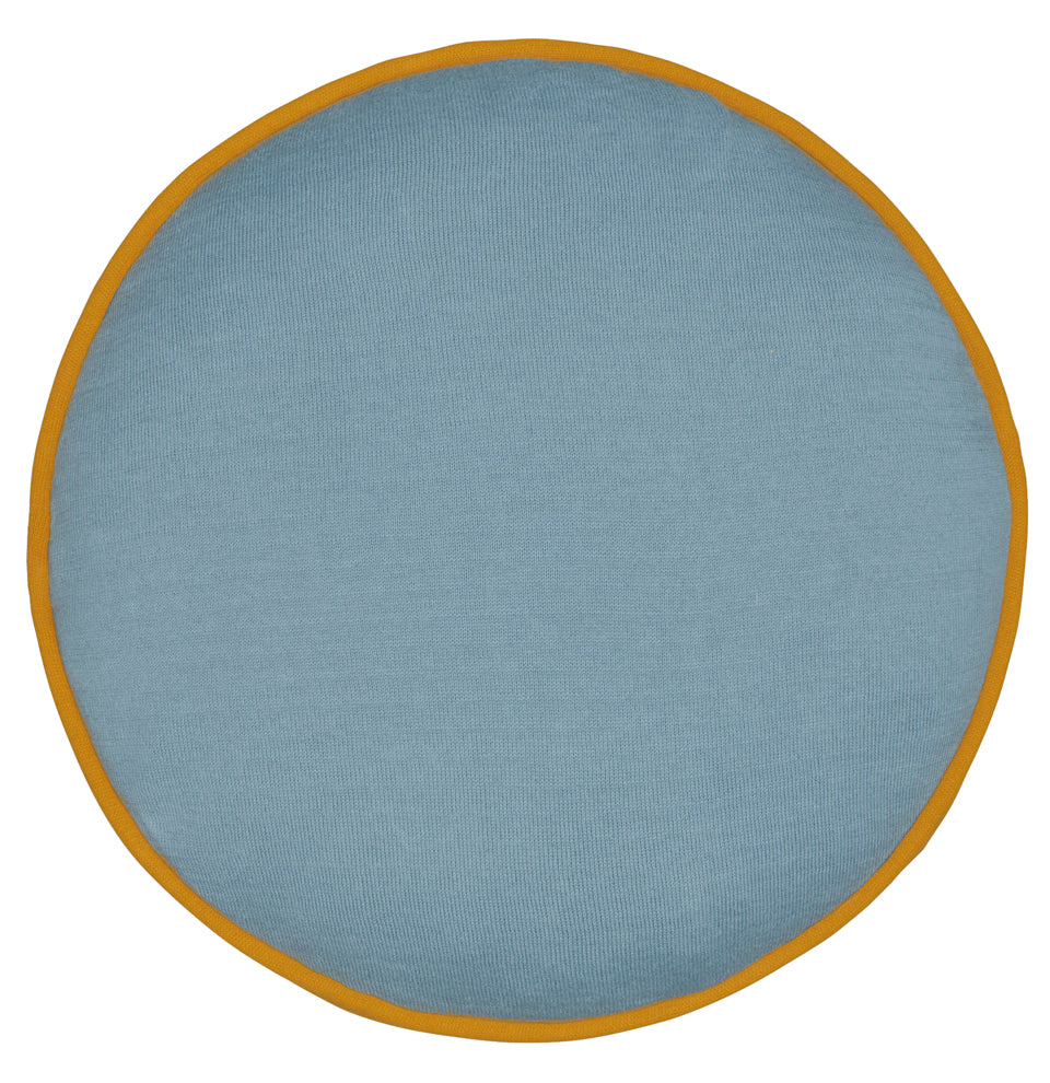 DUSTY BLUE KNIT PENNY ROUND CUSHION