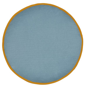 DUSTY BLUE KNIT PENNY ROUND CUSHION