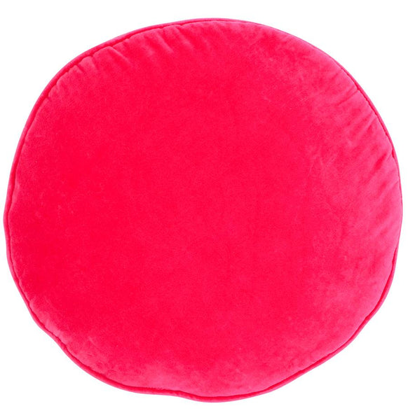 Pink round velvet clearance cushion